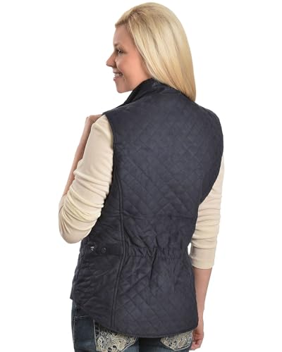 Outback Trading Company Women's Warm Water-Resistant Zippered Vest Quilted Western Vest With Hip Pockets