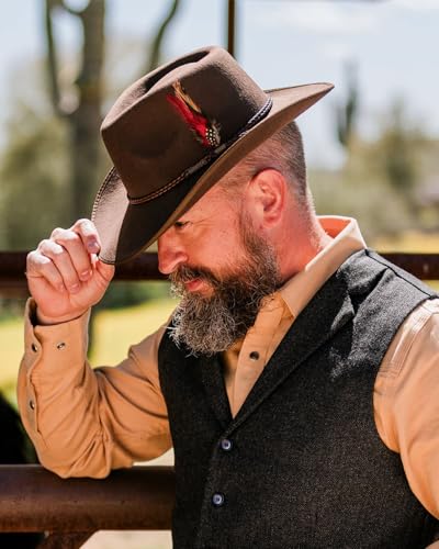 Outback Trading Company Unisex Dove Creek UPF 50 Water-Resistant Satin-Lined Western-Style Wool Hat for Outdoor Adventur