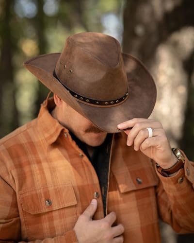 Outback Trading Company Unisex 14718 Gold Dust Vintage Canyonland UPF 50 Brown Small Water-Resistant Poly/Cotton Western